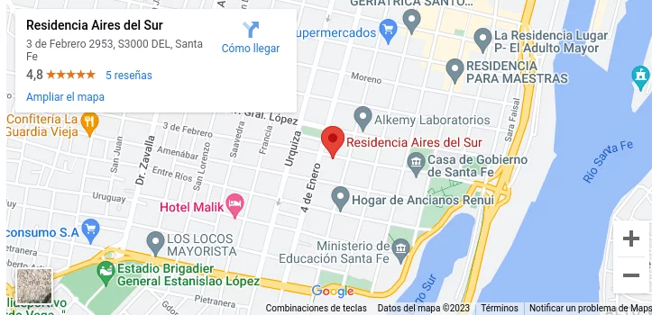 Mapa de la ubicacion de residencia aires del sur